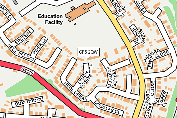 CF5 2QW map - OS OpenMap – Local (Ordnance Survey) CF5 2QW map - OS OpenMap – Local (Ordnance Survey)