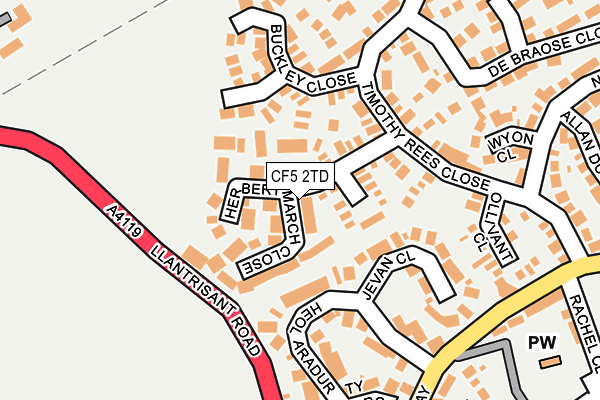 CF5 2TD map - OS OpenMap – Local (Ordnance Survey) CF5 2TD map - OS OpenMap – Local (Ordnance Survey)