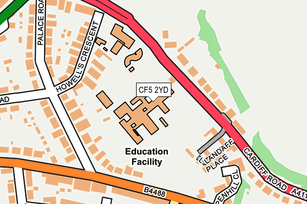 CF5 2YD map - OS OpenMap – Local (Ordnance Survey) CF5 2YD map - OS OpenMap – Local (Ordnance Survey)
