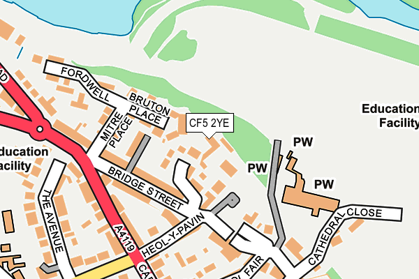 CF5 2YE map - OS OpenMap – Local (Ordnance Survey) CF5 2YE map - OS OpenMap – Local (Ordnance Survey)
