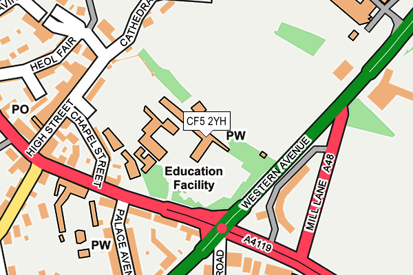 CF5 2YH map - OS OpenMap – Local (Ordnance Survey) CF5 2YH map - OS OpenMap – Local (Ordnance Survey)
