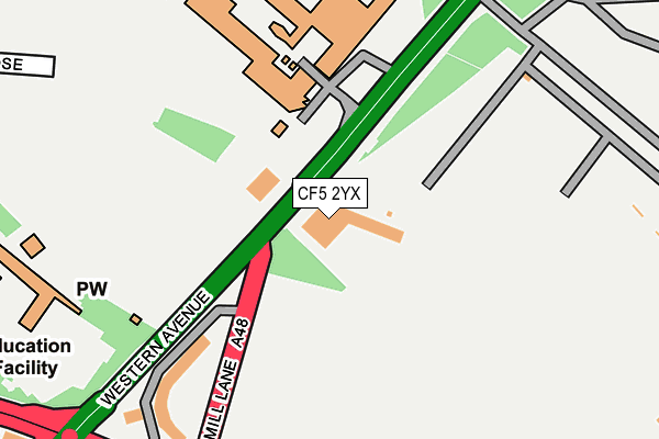 CF5 2YX map - OS OpenMap – Local (Ordnance Survey) CF5 2YX map - OS OpenMap – Local (Ordnance Survey)
