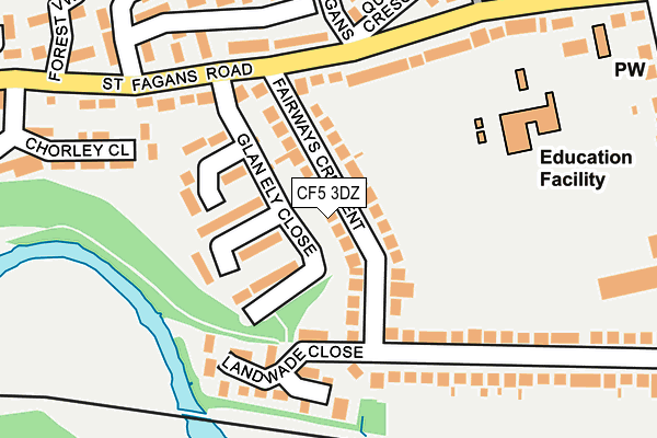 CF5 3DZ map - OS OpenMap – Local (Ordnance Survey) CF5 3DZ map - OS OpenMap – Local (Ordnance Survey)