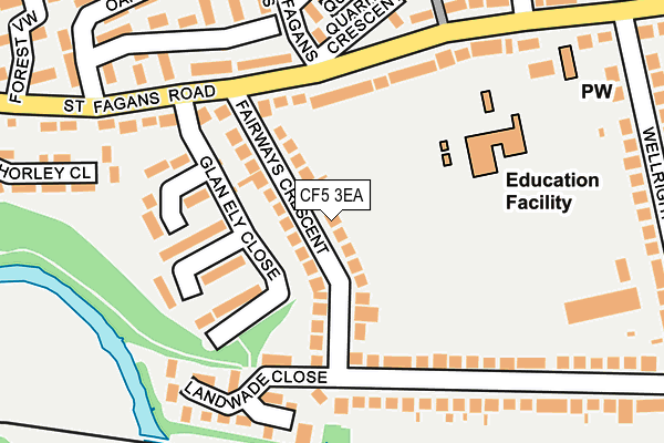 CF5 3EA map - OS OpenMap – Local (Ordnance Survey) CF5 3EA map - OS OpenMap – Local (Ordnance Survey)