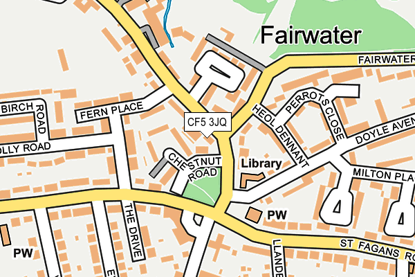 CF5 3JQ map - OS OpenMap – Local (Ordnance Survey) CF5 3JQ map - OS OpenMap – Local (Ordnance Survey)