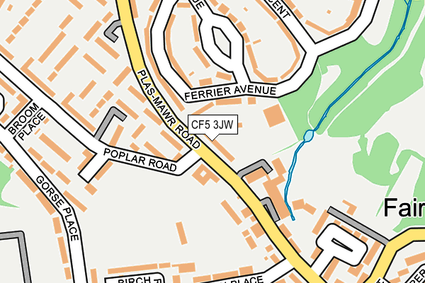 CF5 3JW map - OS OpenMap – Local (Ordnance Survey) CF5 3JW map - OS OpenMap – Local (Ordnance Survey)