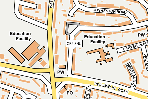 CF5 3NU map - OS OpenMap – Local (Ordnance Survey) CF5 3NU map - OS OpenMap – Local (Ordnance Survey)