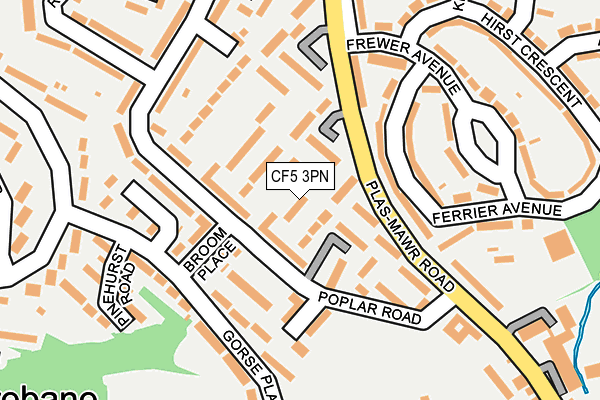 CF5 3PN map - OS OpenMap – Local (Ordnance Survey) CF5 3PN map - OS OpenMap – Local (Ordnance Survey)