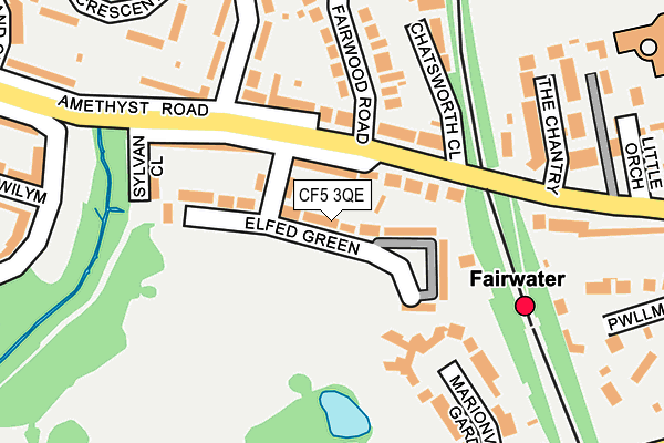 CF5 3QE map - OS OpenMap – Local (Ordnance Survey) CF5 3QE map - OS OpenMap – Local (Ordnance Survey)