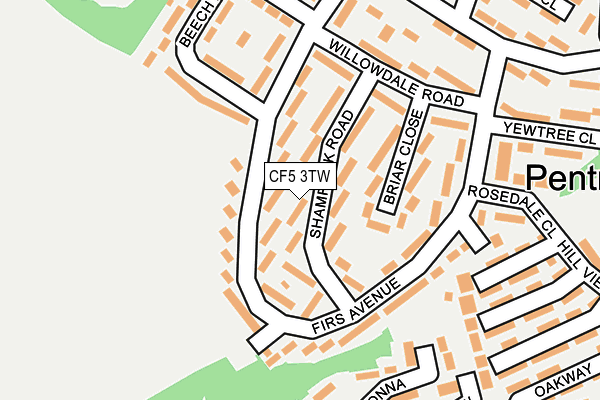 CF5 3TW map - OS OpenMap – Local (Ordnance Survey) CF5 3TW map - OS OpenMap – Local (Ordnance Survey)