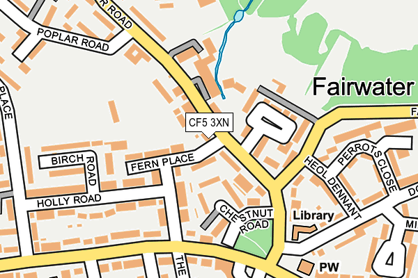CF5 3XN map - OS OpenMap – Local (Ordnance Survey) CF5 3XN map - OS OpenMap – Local (Ordnance Survey)