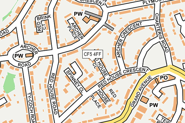 CF5 4FF map - OS OpenMap – Local (Ordnance Survey) CF5 4FF map - OS OpenMap – Local (Ordnance Survey)