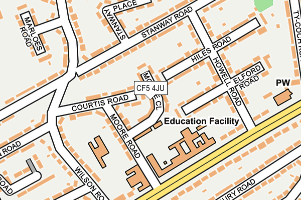 CF5 4JU map - OS OpenMap – Local (Ordnance Survey) CF5 4JU map - OS OpenMap – Local (Ordnance Survey)