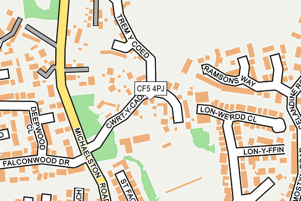 CF5 4PJ map - OS OpenMap – Local (Ordnance Survey) CF5 4PJ map - OS OpenMap – Local (Ordnance Survey)