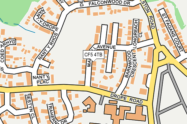 CF5 4TB map - OS OpenMap – Local (Ordnance Survey) CF5 4TB map - OS OpenMap – Local (Ordnance Survey)