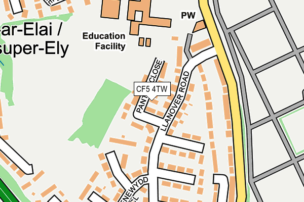 CF5 4TW map - OS OpenMap – Local (Ordnance Survey) CF5 4TW map - OS OpenMap – Local (Ordnance Survey)