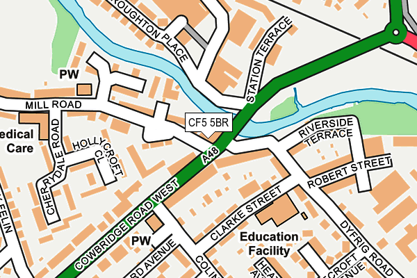 CF5 5BR map - OS OpenMap – Local (Ordnance Survey) CF5 5BR map - OS OpenMap – Local (Ordnance Survey)