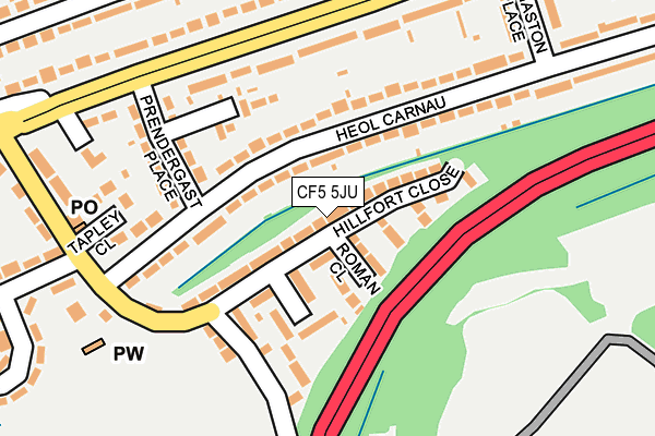 CF5 5JU map - OS OpenMap – Local (Ordnance Survey) CF5 5JU map - OS OpenMap – Local (Ordnance Survey)