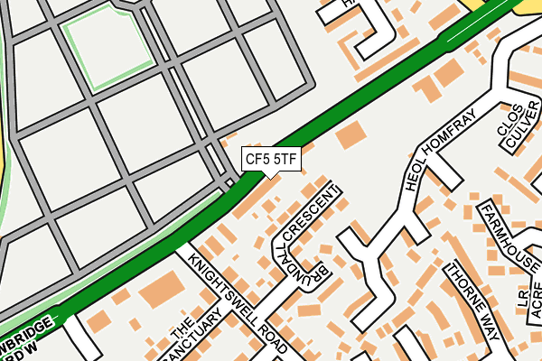CF5 5TF map - OS OpenMap – Local (Ordnance Survey) CF5 5TF map - OS OpenMap – Local (Ordnance Survey)