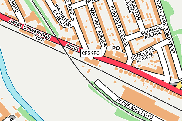 CF5 9FQ map - OS OpenMap – Local (Ordnance Survey) CF5 9FQ map - OS OpenMap – Local (Ordnance Survey)