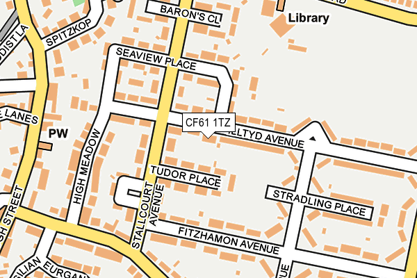 CF61 1TZ map - OS OpenMap – Local (Ordnance Survey) CF61 1TZ map - OS OpenMap – Local (Ordnance Survey)