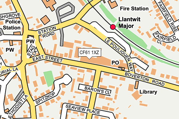CF61 1XZ map - OS OpenMap – Local (Ordnance Survey) CF61 1XZ map - OS OpenMap – Local (Ordnance Survey)