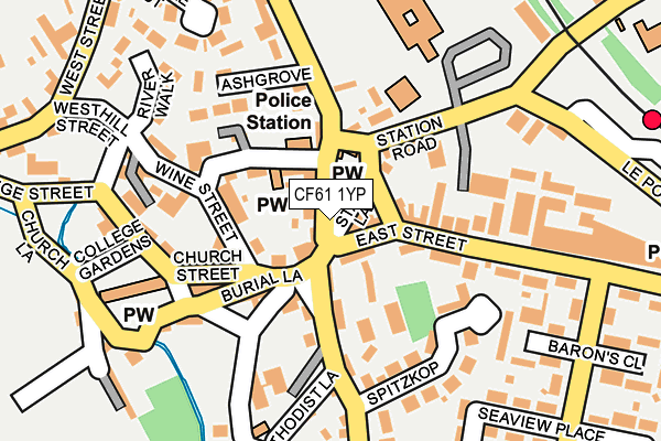 CF61 1YP map - OS OpenMap – Local (Ordnance Survey) CF61 1YP map - OS OpenMap – Local (Ordnance Survey)
