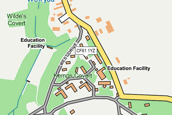 CF61 1YZ map - OS OpenMap – Local (Ordnance Survey) CF61 1YZ map - OS OpenMap – Local (Ordnance Survey)