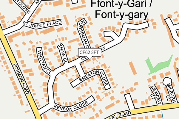 CF62 3FT map - OS OpenMap – Local (Ordnance Survey) CF62 3FT map - OS OpenMap – Local (Ordnance Survey)
