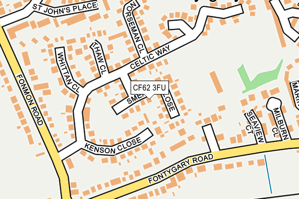 CF62 3FU map - OS OpenMap – Local (Ordnance Survey) CF62 3FU map - OS OpenMap – Local (Ordnance Survey)