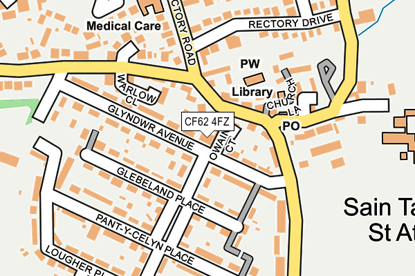 CF62 4FZ map - OS OpenMap – Local (Ordnance Survey) CF62 4FZ map - OS OpenMap – Local (Ordnance Survey)