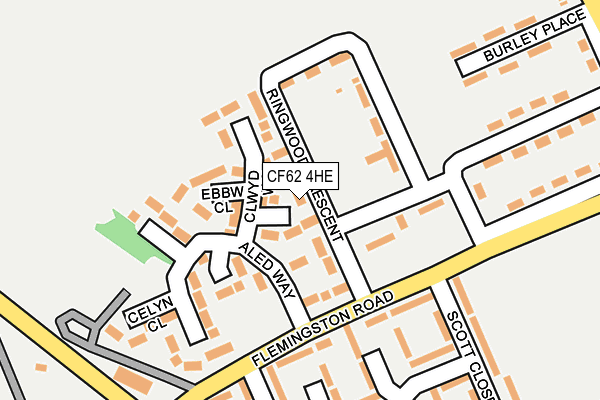 CF62 4HE map - OS OpenMap – Local (Ordnance Survey) CF62 4HE map - OS OpenMap – Local (Ordnance Survey)
