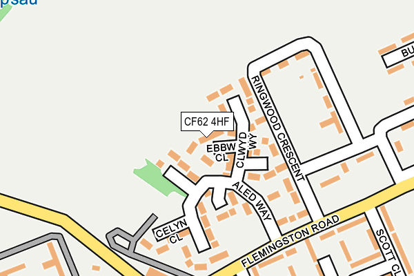 CF62 4HF map - OS OpenMap – Local (Ordnance Survey) CF62 4HF map - OS OpenMap – Local (Ordnance Survey)