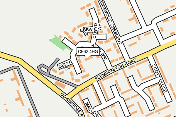 CF62 4HG map - OS OpenMap – Local (Ordnance Survey) CF62 4HG map - OS OpenMap – Local (Ordnance Survey)