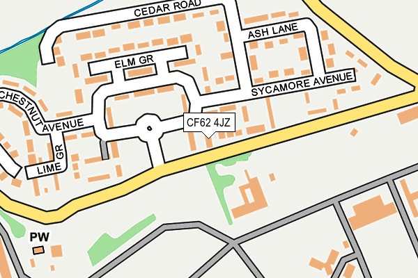 CF62 4JZ map - OS OpenMap – Local (Ordnance Survey) CF62 4JZ map - OS OpenMap – Local (Ordnance Survey)