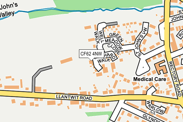 CF62 4NW map - OS OpenMap – Local (Ordnance Survey) CF62 4NW map - OS OpenMap – Local (Ordnance Survey)
