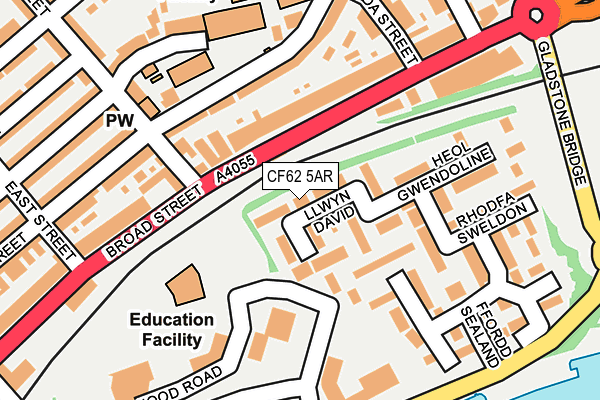 CF62 5AR map - OS OpenMap – Local (Ordnance Survey) CF62 5AR map - OS OpenMap – Local (Ordnance Survey)