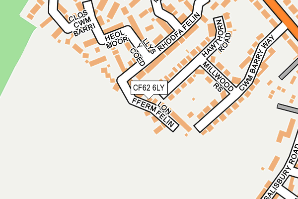 CF62 6LY map - OS OpenMap – Local (Ordnance Survey) CF62 6LY map - OS OpenMap – Local (Ordnance Survey)
