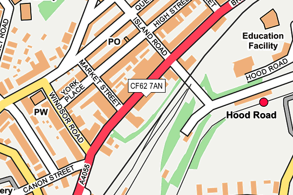 CF62 7AN map - OS OpenMap – Local (Ordnance Survey) CF62 7AN map - OS OpenMap – Local (Ordnance Survey)