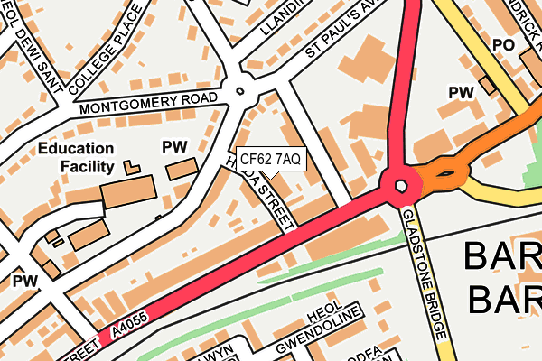 CF62 7AQ map - OS OpenMap – Local (Ordnance Survey) CF62 7AQ map - OS OpenMap – Local (Ordnance Survey)