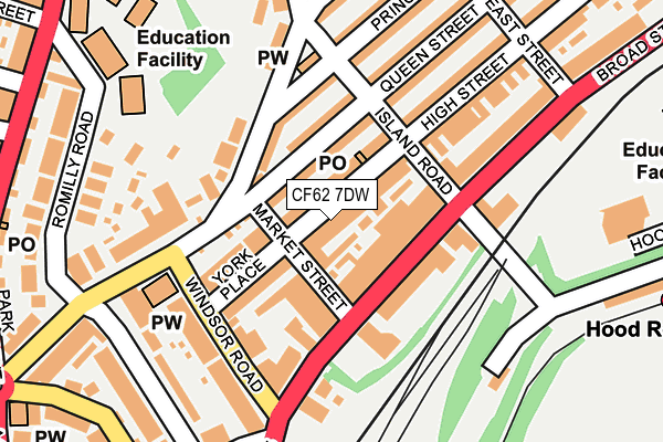 CF62 7DW map - OS OpenMap – Local (Ordnance Survey)