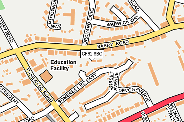 CF62 8BG map - OS OpenMap – Local (Ordnance Survey) CF62 8BG map - OS OpenMap – Local (Ordnance Survey)