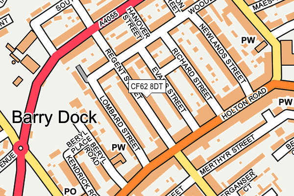 CF62 8DT map - OS OpenMap – Local (Ordnance Survey)