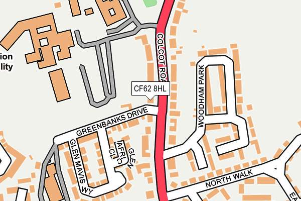 CF62 8HL map - OS OpenMap – Local (Ordnance Survey) CF62 8HL map - OS OpenMap – Local (Ordnance Survey)
