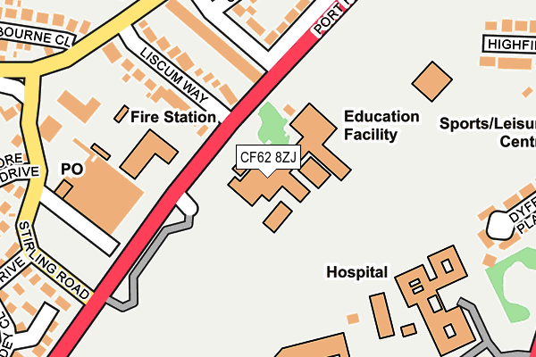 CF62 8ZJ map - OS OpenMap – Local (Ordnance Survey) CF62 8ZJ map - OS OpenMap – Local (Ordnance Survey)