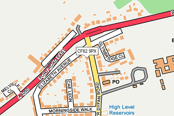 CF62 9PX map - OS OpenMap – Local (Ordnance Survey) CF62 9PX map - OS OpenMap – Local (Ordnance Survey)