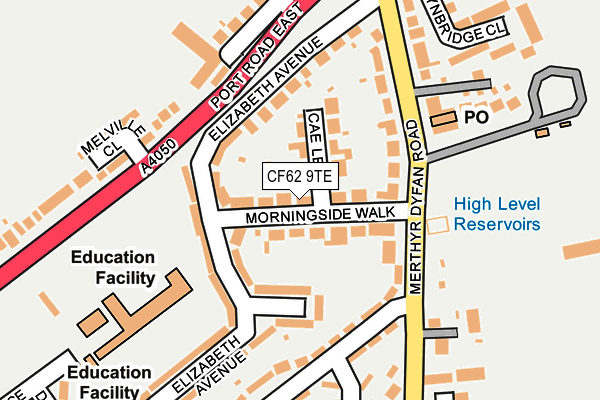 CF62 9TE map - OS OpenMap – Local (Ordnance Survey) CF62 9TE map - OS OpenMap – Local (Ordnance Survey)