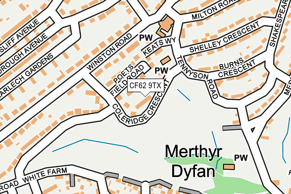 CF62 9TX map - OS OpenMap – Local (Ordnance Survey) CF62 9TX map - OS OpenMap – Local (Ordnance Survey)