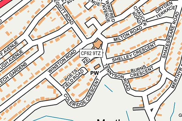 CF62 9TZ map - OS OpenMap – Local (Ordnance Survey) CF62 9TZ map - OS OpenMap – Local (Ordnance Survey)