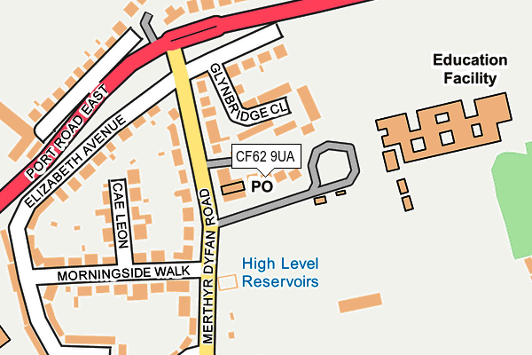 CF62 9UA map - OS OpenMap – Local (Ordnance Survey) CF62 9UA map - OS OpenMap – Local (Ordnance Survey)